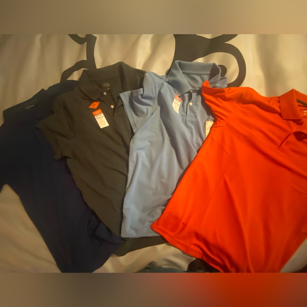 NWT. Set of 4 collared shirts. Men’s medium